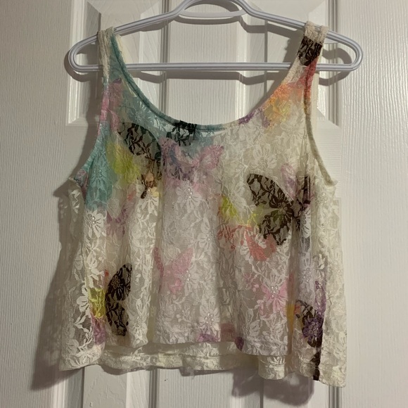 3 for $15 Charlotte Russe White Lace Crop Top - Picture 5 of 7
